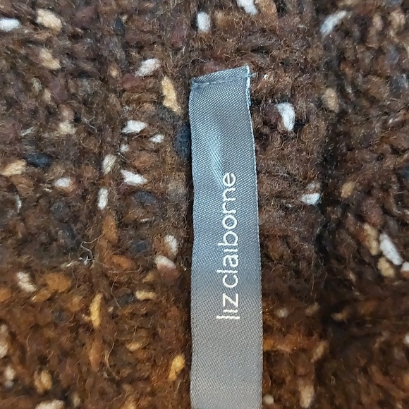 LIZ CLAIBORNE brown, sweater cardigan. One size. Pre-owned very gently used. - Picture 6 of 8